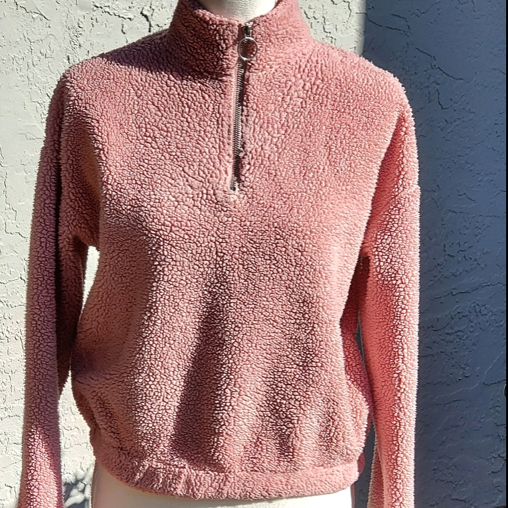 Pink Sherpa Pullover
